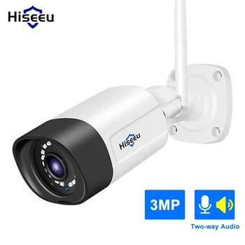 Hiseeu Traadita 3MP 1536P WIFI Väljas, kahesuunaline audio IP video Kaamera Veekindel Bullet Kaamerad järelevalve CCTV Hisee pilv App