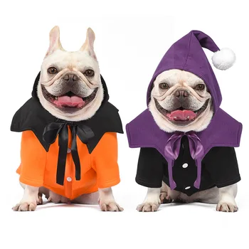 Koer Halloween Jope, Müts Talvel Soe Halloween Riideid Naljakas Kostüüm prantsuse Buldog Topp Kostüüm Armas Riided Pet Esemed