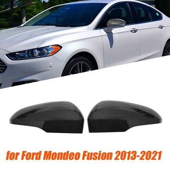 1Pair Auto Rearview Mirror Cover Sisekujundus Ford Mondeo Fusion 2013-2021 Osad USA Versiooni Pool Välispeeglid Mütsid ABS Carbon Fiber