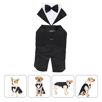 Lemmiklooma Smoking Kostüüm Varustus Koera Kutsikas Riided Elegantne Ülikond Kanda Pluusid Kleit Pulm